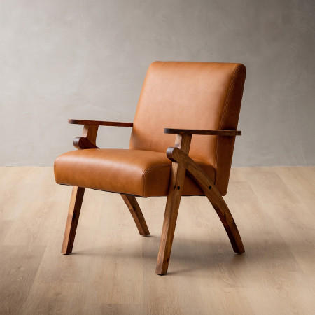 Gariep Leather Armchair - Blackwood - Ginger