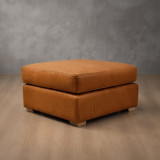 Clanwilliam Leather Ottoman - Ginger - 1