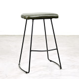 Sahara Tall Leather Bar Stool - Olive - 1