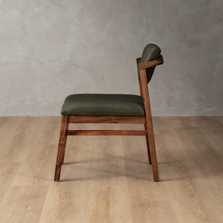 Jozi Leather Dining Chair - Blackwood - Olive - 3