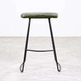 Sahara Tall Leather Bar Stool - Olive - 3