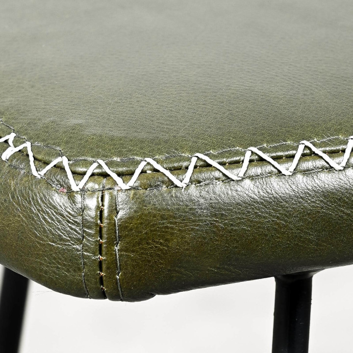 Sahara Tall Leather Bar Stool - Olive - 5