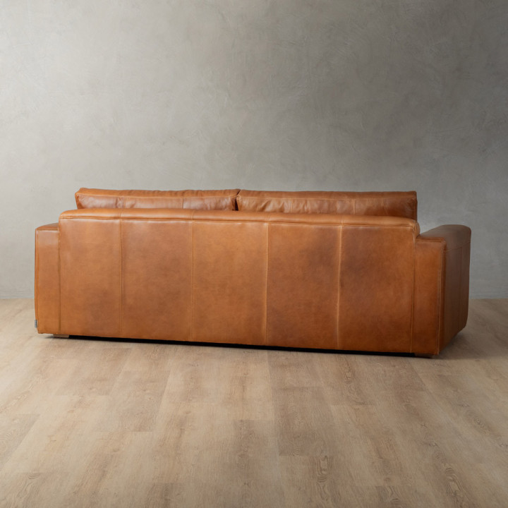 Clanwilliam 3-Seater Leather Couch - Ginger - 4