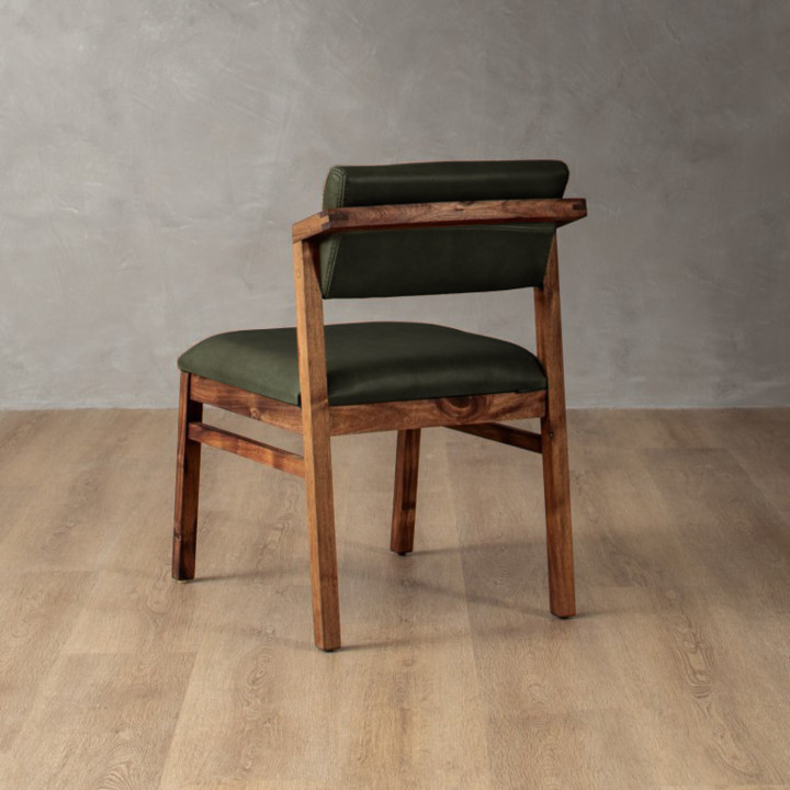 Jozi Leather Dining Chair - Blackwood - Olive - 4