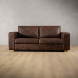 2.2m Westerman Leather Couch - Brown - 1