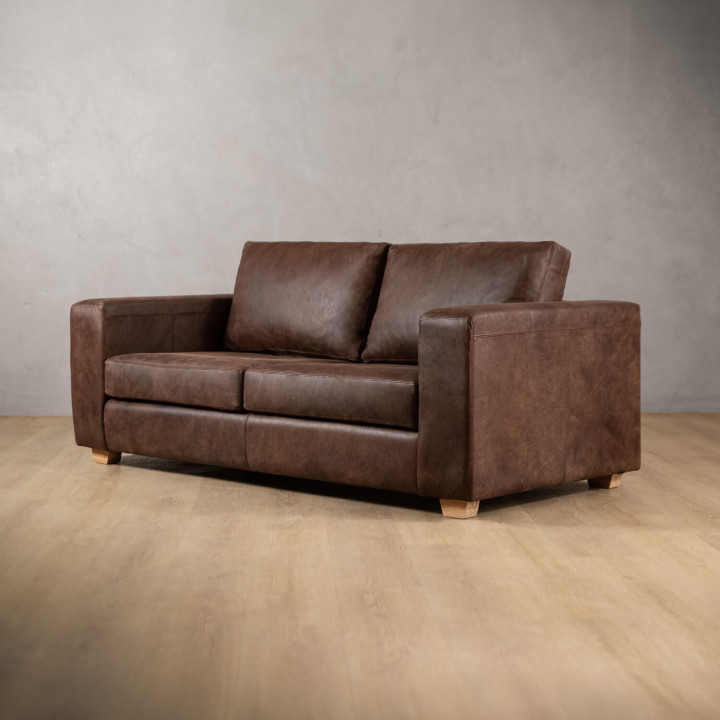 2.2m Westerman Leather Couch - Brown - 2