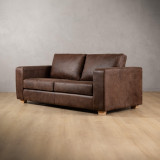 2.2m Westerman Leather Couch - Brown - 2