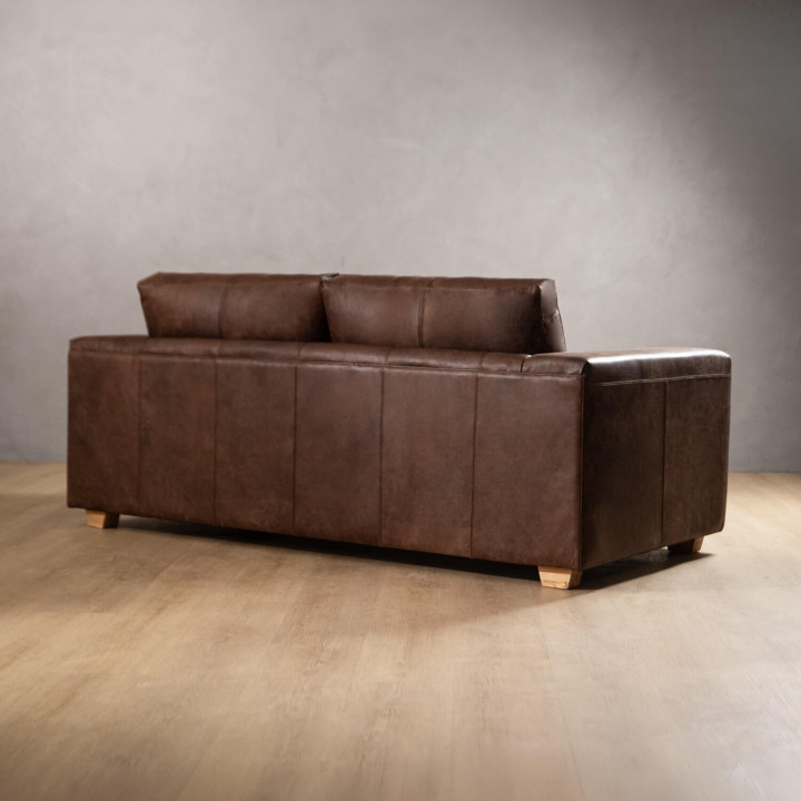 2.2m Westerman Leather Couch - Brown - 3