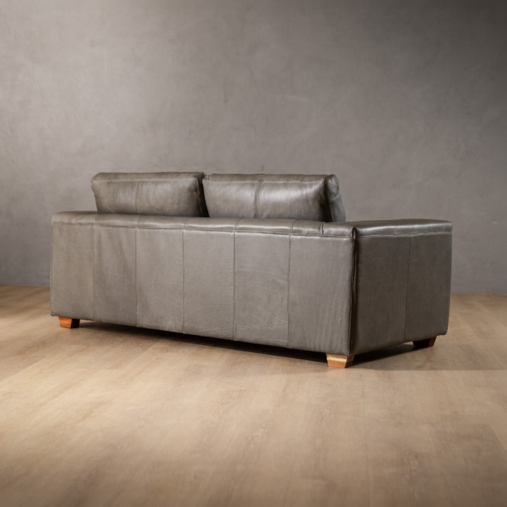 2.2m Westerman Leather Couch - Pepper - 3