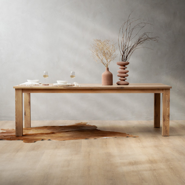 3.2m Linear Dining Table - Oak (1.2m Width) - 2