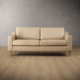 2.0m Douglas Leather Couch - Cream - 1