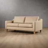 2.0m Douglas Leather Couch - Cream - 2