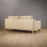 2.0m Douglas Leather Couch - Cream - 3