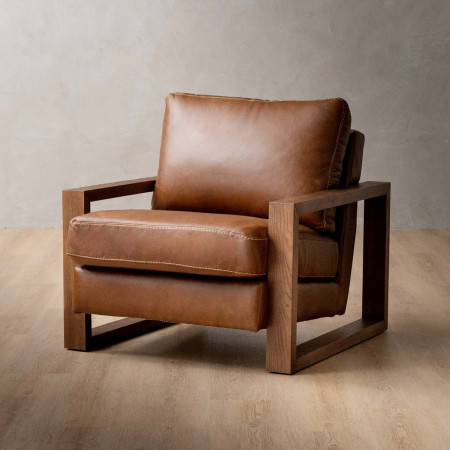 Demo - Dravenso Leather Armchair - Duskwood - 1