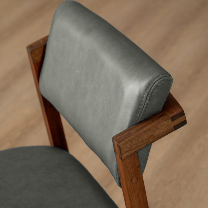 Jozi Leather Dining Chair - Blackwood - Pepper - 4