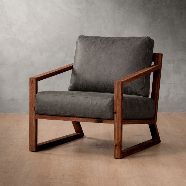 Clarens Leather Armchair - Blackwood - Charcoal - 1