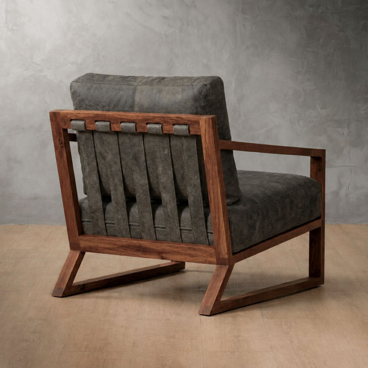 Clarens Leather Armchair - Blackwood - Charcoal - 3