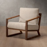 Clarens Fabric Armchair - Blackwood - Oats - 1