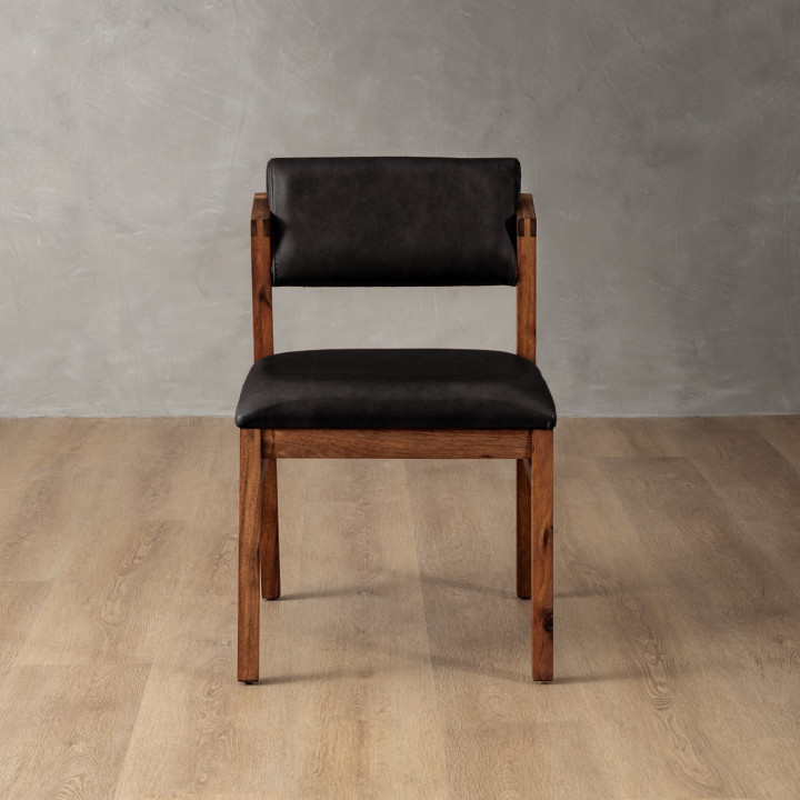 Jozi Leather Dining Chair - Blackwood - Black - 2