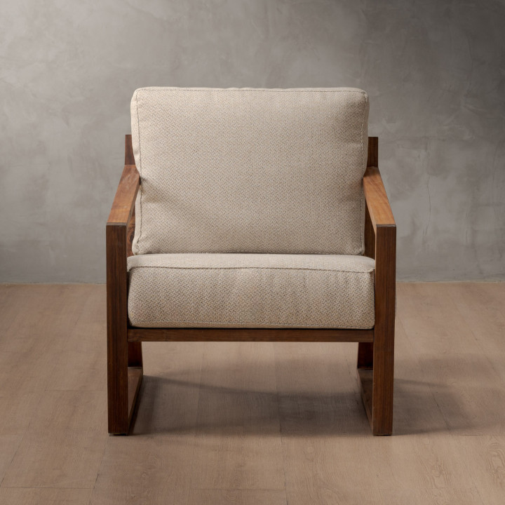 Clarens Fabric Armchair - Blackwood - Oats - 2