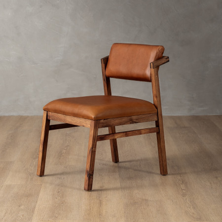 Jozi Leather Dining Chair - Blackwood - Butterscotch