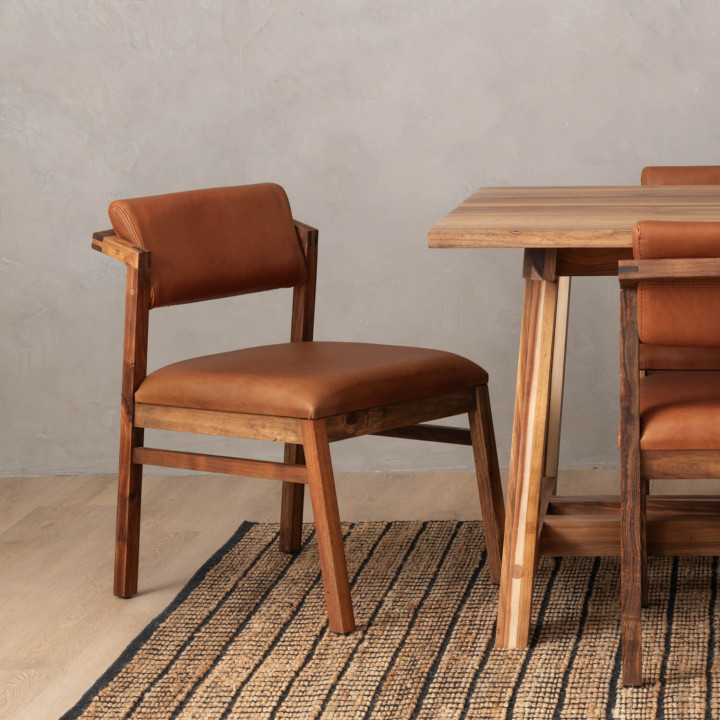 Jozi Leather Dining Chair - Blackwood - Butterscotch - 2