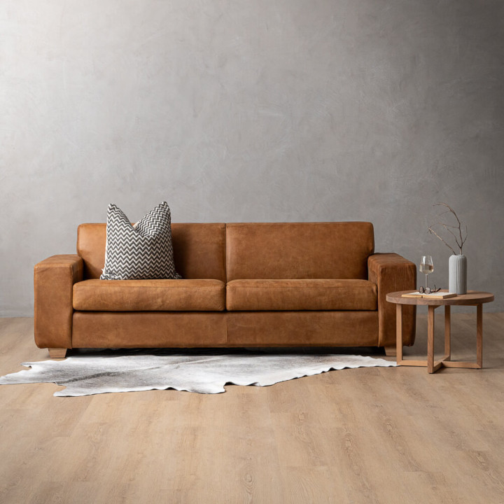 Demo - Karoo 3-Seater Leather Couch - Caramel - 2
