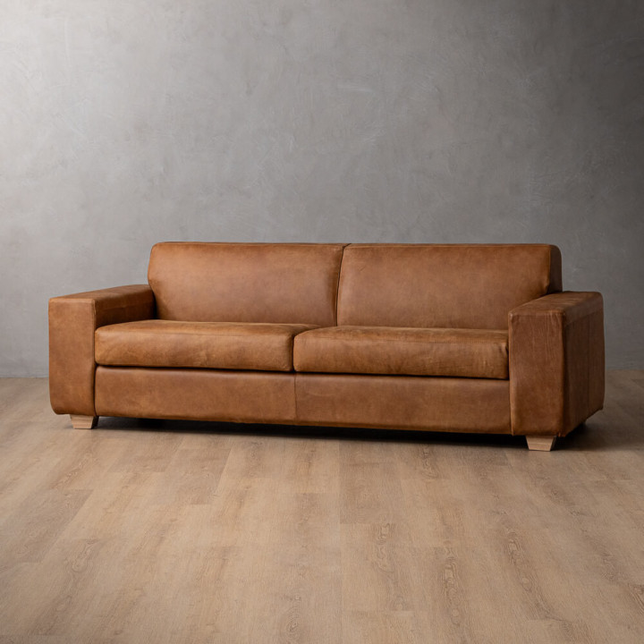 Demo - Karoo 3-Seater Leather Couch - Caramel - 5