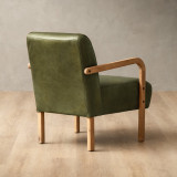 Demo - Palmiet Leather Chair - Oak - Olive - 5