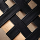 1.2m Riempie Bench - Oak - Black - 4