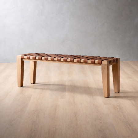 1.2m Riempie Bench - Oak - Butterscotch
