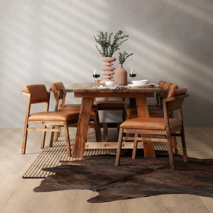 Jozi Leather Dining Chair - Blackwood - Ginger - 2