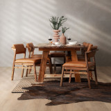 Jozi Leather Dining Chair - Blackwood - Ginger - 2