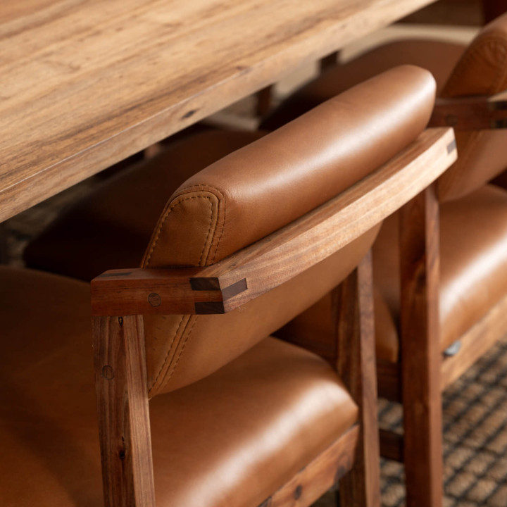 Jozi Leather Dining Chair - Blackwood - Ginger - 4