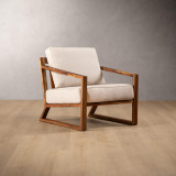 Clarens Fabric Armchair - Blackwood - Pumice Stone - 1
