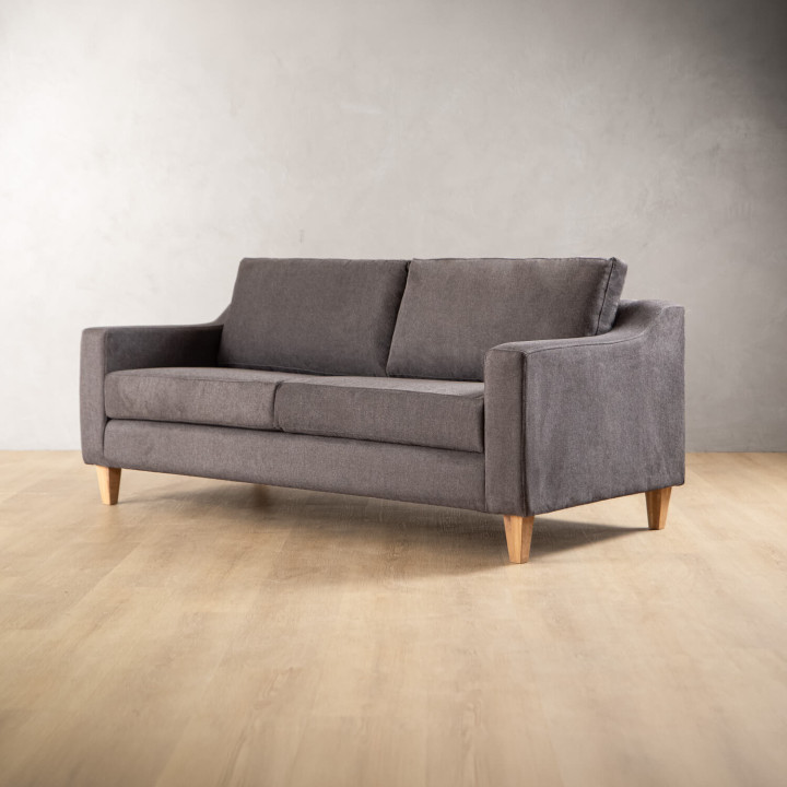 2.0m Douglas Fabric Couch - Pewter - 2