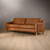 2.4m Douglas Leather Couch - Caramel - 2