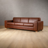 2.6m Karoo Leather Couch - Curry - 2