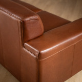 2.6m Karoo Leather Couch - Curry - 4
