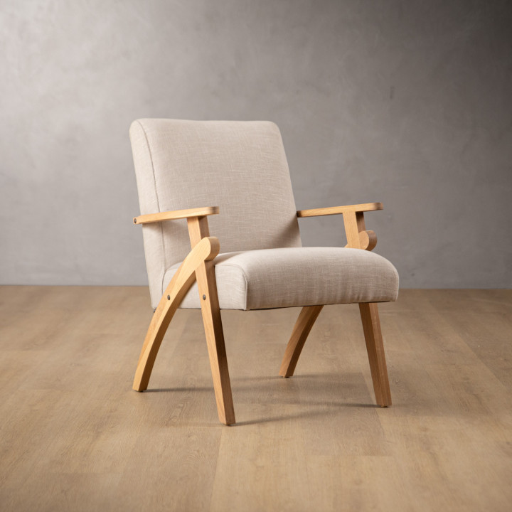 Gariep Fabric Armchair - Oak - Pumice Stone - 1