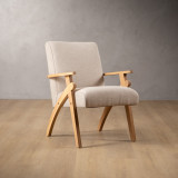Gariep Fabric Armchair - Oak - Pumice Stone - 1
