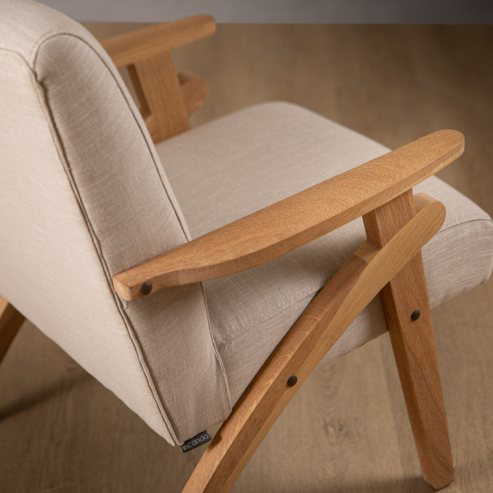 Gariep Fabric Armchair - Oak - Pumice Stone - 4