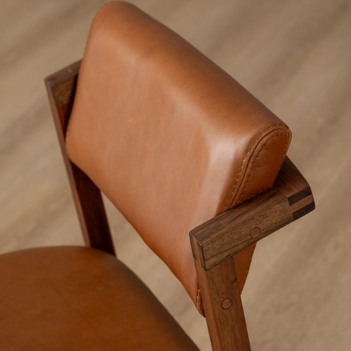 Jozi Leather Dining Chair - Blackwood - Ginger - 10