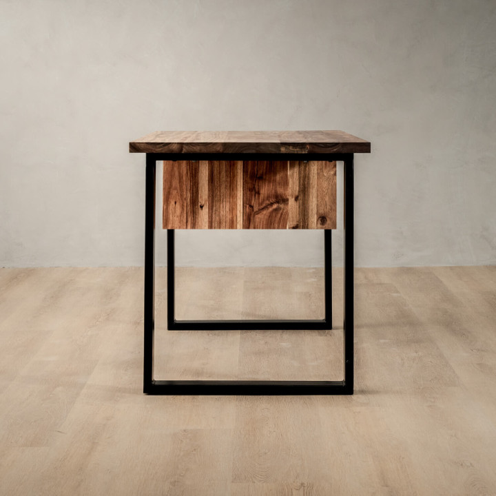 Demo - 1.4m Sahara Study Desk With Drawers Left - Blackwood - 5