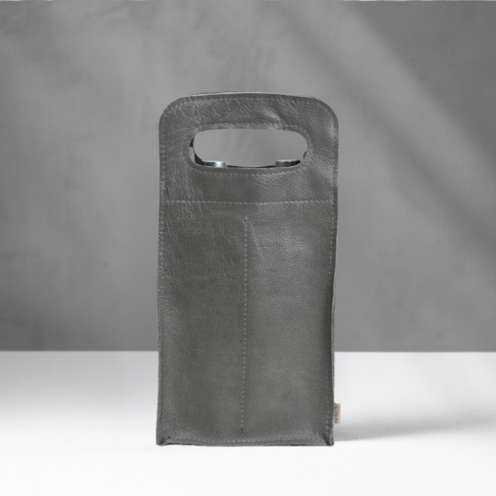 Double Leather Wine Bag - Pepper - 1