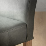 Chunky Leather Dining Chair - Oak - Pepper - 7