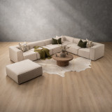 Havenwood Grand Corner Couch With Ottoman - Latté - 5
