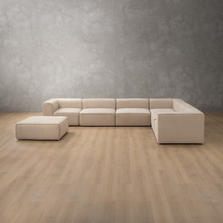 Havenwood Grand Corner Couch With Ottoman - Latté - 6
