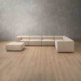 Havenwood Grand Corner Couch With Ottoman - Latté - 6