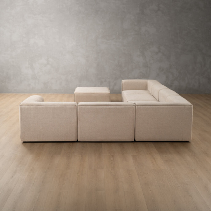 Havenwood Grand Corner Couch With Ottoman - Latté - 7